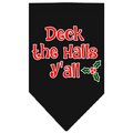 Mirage Pet Products Deck the Halls Yall Screen Print BandanaBlack Large 66-409 LGBK